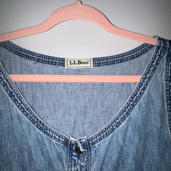 L.L. Bean Blue Denim Midi Dress - Picture 2 of 8